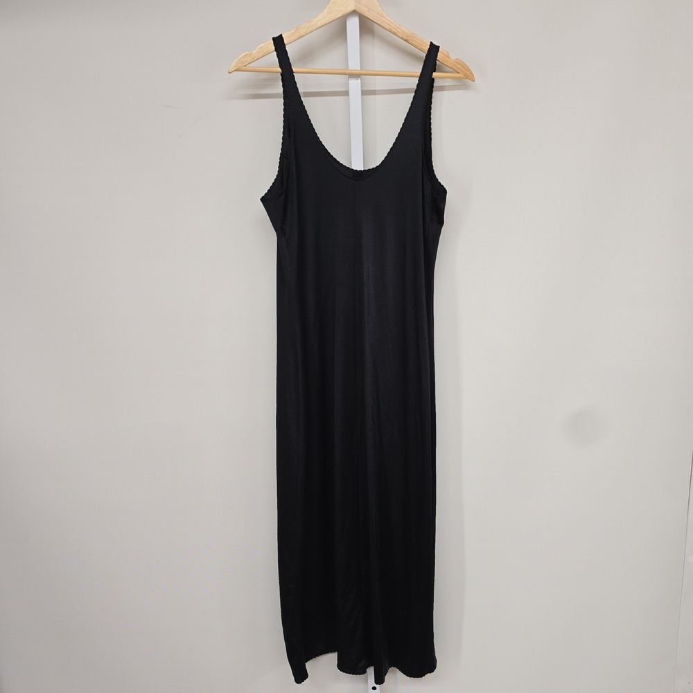 Gilligan O'Malley Womens Large Black Nylon Spandex Full Slip Maxi Dress